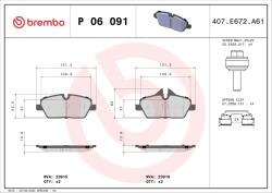 BREMBO Set Placute Frana, Frana Disc P06091 Bmw I3 (P06091)