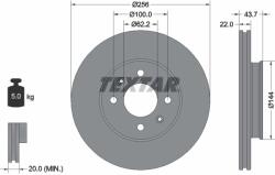 TEXTAR Disc Frana 92304603 Hyundai Solaris/I20 Active/I20 Ii/I20 Iii Kia Rio Iv (92304603)