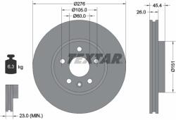 TEXTAR Disc Frana 92277103 Buick (Sgm) Velite 7 Chevrolet Bolt/Cruze/Volt Holden Astra (92277103)