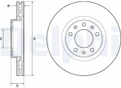 DELPHI Disc Frana Bg4669C Citroën Berlingo/C4 Picasso Ii/C4 Spacetourer Opel Astra L (BG4669C)