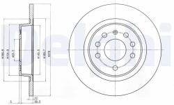 DELPHI Disc Frana Bg3731C Cadillac Bls Fiat Croma Opel Signum/Vectra C Saab 9-3/9-3X
