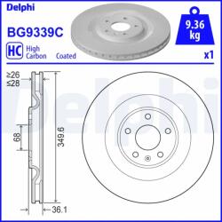 DELPHI Disc Frana Bg9339C Audi A5/A6 C8/A7/A8 D5/E-Tron/Q7/Q8 Audi (Faw) E-Tron (BG9339C)