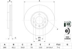 Bosch Disc Frana 0986479107 Cadillac Bls Chevrolet Vectra Fiat Croma Opel Signum (0986479107)