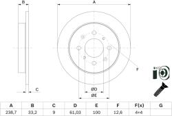 Bosch Disc Frana 0986479F34 Honda City V/Jazz Iii/Jazz Iv