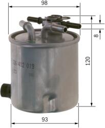 Bosch Filtru Combustibil F026402019 Dacia Logan/Logan Pick-Up Renault Logan/Logan I