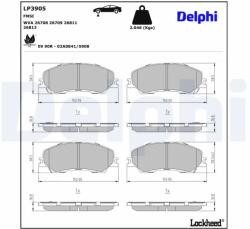 DELPHI Set Placute Frana, Frana Disc Lp3905 Isuzu D-Max Iii
