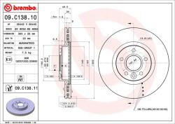 BREMBO Disc Frana 09. C138.11 Volvo C30/C70 Ii/S40 Ii/V40/V40 Cross Country/V50 (09.C138.11)