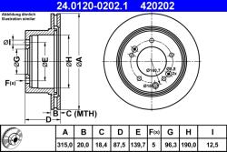 ATE Disc Frana 24.0120-0202.1 Kia Sorento I