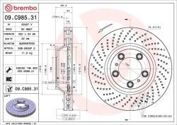 BREMBO Disc Frana 09. C985.31 Porsche 911