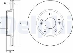 DELPHI Disc Frana Bg4745C Hyundai Creta/I30/I30 Kombi Kia Cee'D/Cee'D Sportswagon/Ceed (BG4745C)