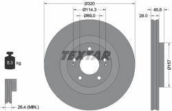 TEXTAR Disc Frana 92306503 Mitsubishi Eclipse/Outlander Iii (92306503)