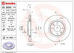 BREMBO Disc Frana 09.8695. 11 Citroën Berlingo/Berlingo / Berlingo First/C-Elysee/C2/C4 (09.8695.11)