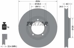 TEXTAR Disc Frana 92234500 Fengxing Lingzhi Hyundai H-1/H-1 / Starex/H100/Porter