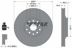TEXTAR Disc Frana 92224203 Lexus Ls Toyota Century