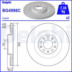 DELPHI Disc Frana Bg4998C Alfa Romeo Giulia/Stelvio (BG4998C)