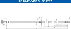 ATE Furtun Frana 83.8247-0489.3 Ford Kuga Iii