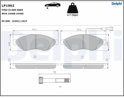 DELPHI Set Placute Frana, Frana Disc Lp1992 Citroën Jumper Ii Fiat Ducato Peugeot Boxer