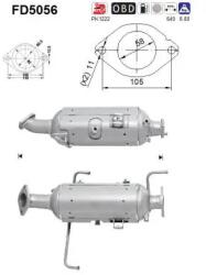 AS Filtru Funingine/Particule, Sist. De Esapament Fd5056 Mazda Cx-7
