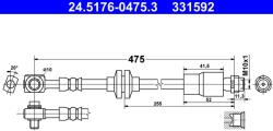 ATE Furtun Frana 24.5176-0475.3 Chevrolet Trax Opel Mokka / Mokka X/Mokka X