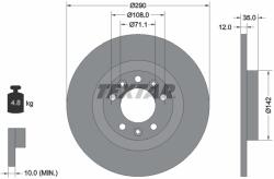 TEXTAR Disc Frana 92267303 Citroën C4 Picasso Ii/C4 Spacetourer/C5 Aircross/C5 X