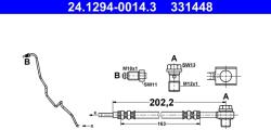 ATE Furtun Frana 24.1294-0014.3 Audi A1 Seat Ibiza Iv Vw Polo/Polo V/Polo Vivo (24.1294-0014.3)