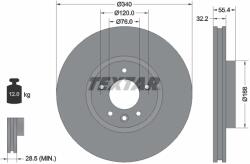 TEXTAR Disc Frana 92230305 Vw California T5/California T6/Multivan T5/Multivan T6