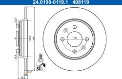 ATE Disc Frana 24.0108-0119.1 Renault Clio V (24.0108-0119.1)