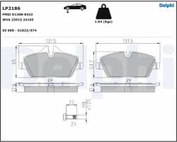 DELPHI Set Placute Frana, Frana Disc Lp2186 Bmw 1/2 Active Mini Mini/Mini Clubman
