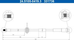 ATE Furtun Frana 24.5105-0419.3 Ford Focus Iii