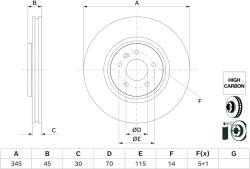 Bosch Disc Frana 0986479G69 Opel Insignia B/Insignia B Country/Insignia B Grand Sport