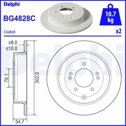 DELPHI Disc Frana Bg4828C Hyundai Tucson/Ix35 Kia Sportage Iv