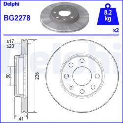 DELPHI Disc Frana Bg2278 Bedford Astra/Astramax Chevrolet Aveo / Kalos/Corsa/Lanos (BG2278)