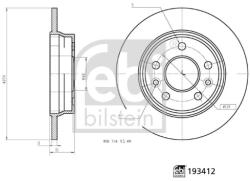 Febi Bilstein Disc Frana Puntea Spate 193412 Renault Kangoo Iii