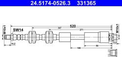ATE Furtun Frana 24.5174-0526.3 Bmw 1/3/Z4