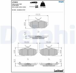 DELPHI Set Placute Frana, Frana Disc Lp3852 Ford Australia Mustang Ford Usa Mustang