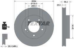 TEXTAR Disc Frana 92203203 Daewoo Rexton Roewe (Saic) W5 Ssangyong Actyon I/Kyron (92203203)