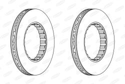 BERAL Disc Frana Bcr348A Renault Trucks C/D/Magnum/Premium 2/T Volvo Fe Ii/Fh/Fh Ii/Fm (BCR348A)