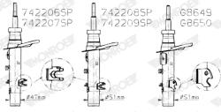 MONROE Amortizor G8650 Citroën C3 Aircross Ii/C3 Iii/C4 Cactus Opel Crossland X