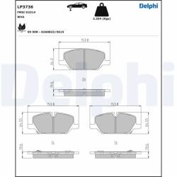 DELPHI Set Placute Frana, Frana Disc Lp3736 Opel Insignia B/Insignia B Country