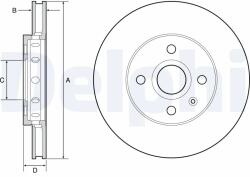 DELPHI Disc Frana Bg4647C Seat Mii Skoda Citigo/E-Citigo Vw Load Up/Up! (BG4647C)