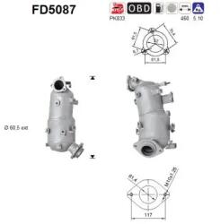 AS Filtru Funingine/Particule, Sist. De Esapament Fd5087 Toyota Rav 4 Iii (FD5087)