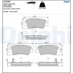 DELPHI Set Placute Frana, Frana Disc Lp2295 Hyundai Accent Iv/Accent V/Bayon/Creta/Ioniq
