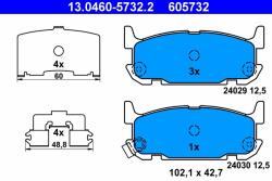 ATE Set Placute Frana, Frana Disc 13.0460-5732.2 Mazda Mx-5 Ii