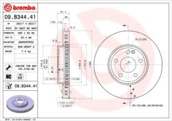 BREMBO Disc Frana 09. B344.41 Mercedes-Benz A-Class/B-Class/Cla/Cla Shooting Brake