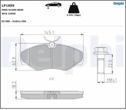 DELPHI Set Placute Frana, Frana Disc Lp1695 Nissan Primastar Opel Vivaro A
