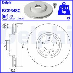 DELPHI Disc Frana Bg9348C Land Rover Discovery V/Range Rover Iv/Range Rover Sport Ii