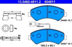 ATE Set Placute Frana, Frana Disc 13.0460-4811.2 Citroën Jumper Ii Fiat Ducato (13.0460-4811.2)