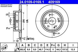 ATE Disc Frana 24.0109-0169.1 Honda Accord/Accord Ix/Accord Viii