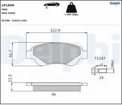 DELPHI Set Placute Frana, Frana Disc Lp1949 Byd F0 Citroën C1/C1 Ii Gleagle Gx2 / Panda