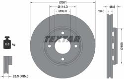 TEXTAR Disc Frana 92204400 Mitsubishi Colt Vi Smart Forfour (92204400)
